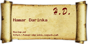 Hamar Darinka névjegykártya
